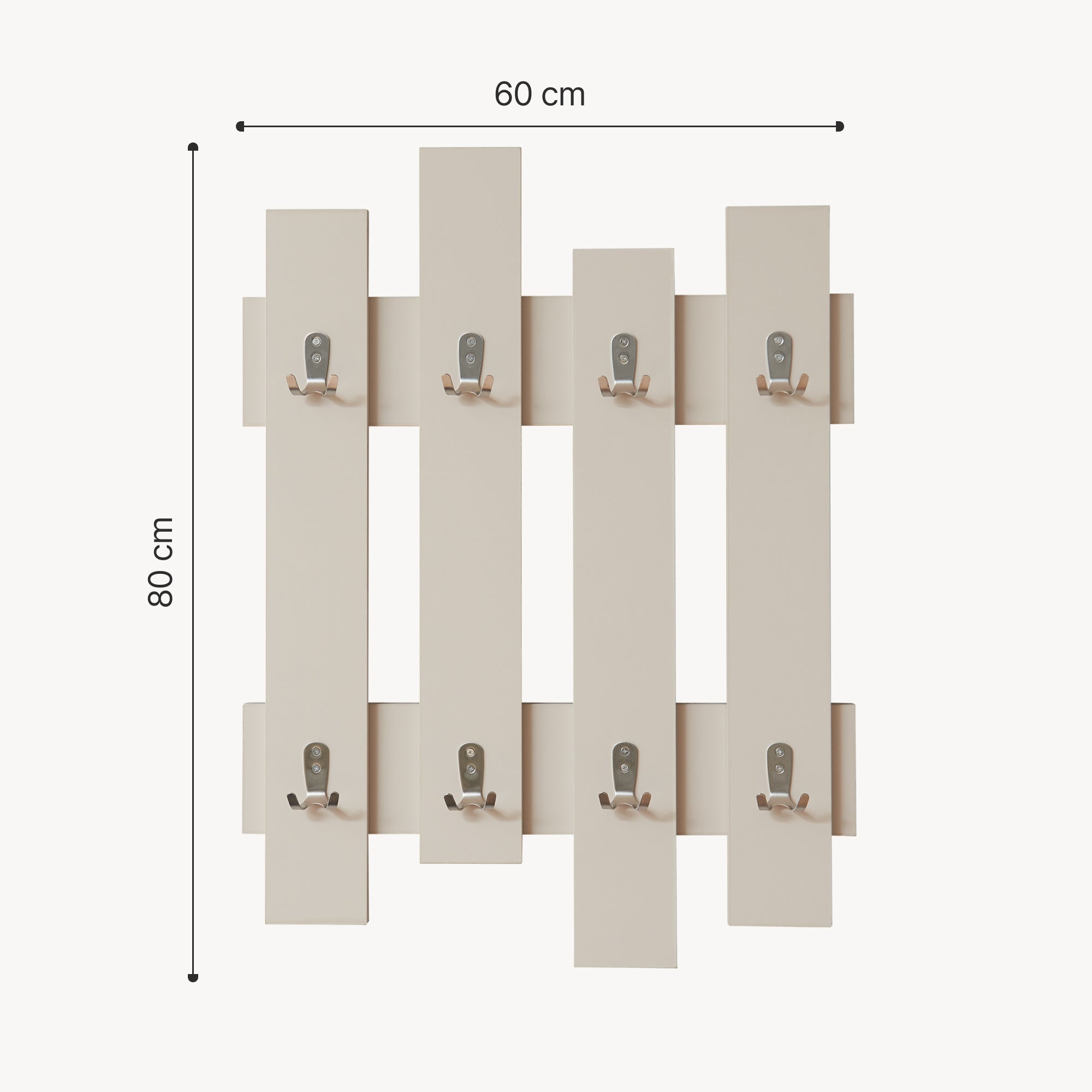Appendiabiti da Muro Raseborg a 4 Pannelli per Ingresso 80 x 60 cm Beige [en.casa]