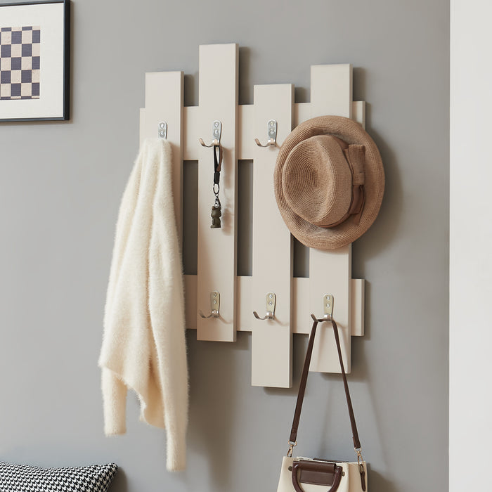 Appendiabiti da Muro Raseborg a 4 Pannelli per Ingresso 80 x 60 cm Beige [en.casa]