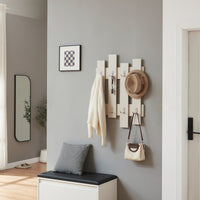 Appendiabiti da Muro Raseborg a 4 Pannelli per Ingresso 80 x 60 cm Beige [en.casa]