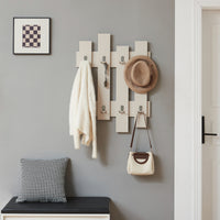 Appendiabiti da Muro Raseborg a 4 Pannelli per Ingresso 80 x 60 cm Beige [en.casa]