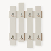 Appendiabiti da Muro Raseborg a 4 Pannelli per Ingresso 80 x 60 cm Beige [en.casa]