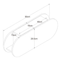 Appendiabiti da Parete Vilkön con Anta a Ribalta e Ganci 80 x 16 x 30 cm - Bianco [en.casa]