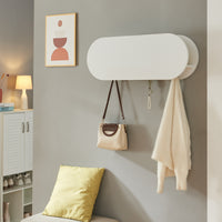 Appendiabiti da Parete Vilkön con Anta a Ribalta e Ganci 80 x 16 x 30 cm - Bianco [en.casa]