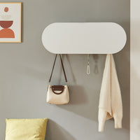 Appendiabiti da Parete Vilkön con Anta a Ribalta e Ganci 80 x 16 x 30 cm - Bianco [en.casa]