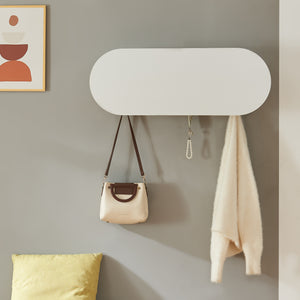 Appendiabiti da Parete Vilkön con Anta a Ribalta e Ganci 80 x 16 x 30 cm - Bianco [en.casa]
