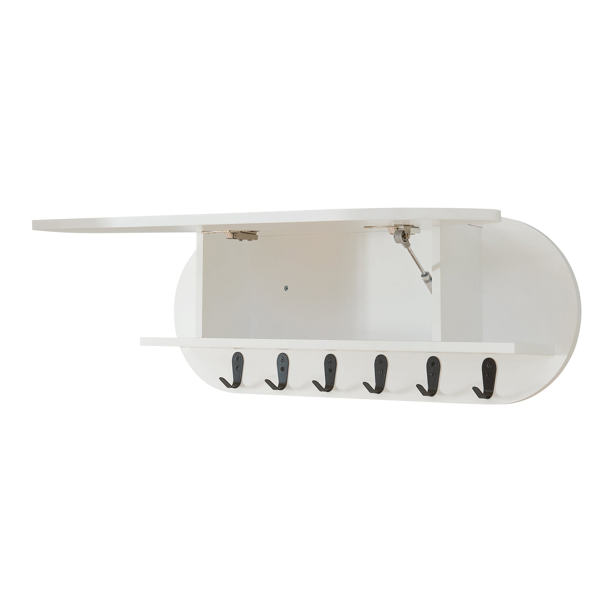 Appendiabiti da Parete Vilkön con Anta a Ribalta e Ganci 80 x 16 x 30 cm - Bianco [en.casa]