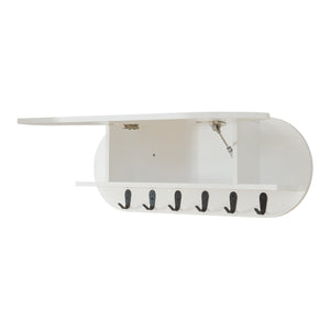 Appendiabiti da Parete Vilkön con Anta a Ribalta e Ganci 80 x 16 x 30 cm - Bianco [en.casa]