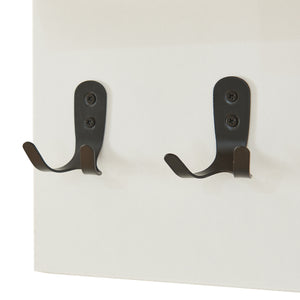 Appendiabiti a Parete Botaruvn con Ripiani e Ganci Doppi 34 x 59 x 13 cm - Beige / Bianco [en.casa]