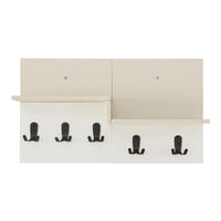 Appendiabiti a Parete Botaruvn con Ripiani e Ganci Doppi 34 x 59 x 13 cm - Beige / Bianco [en.casa]