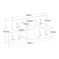Appendiabiti a Parete Vänd con Scomparto Aperto 32 x 60 x 14 cm - Bianco [en.casa]