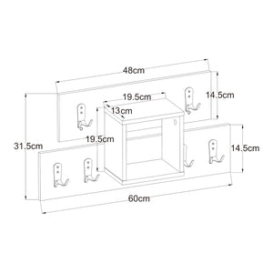 Appendiabiti a Parete Vänd con Scomparto Aperto 32 x 60 x 14 cm - Bianco [en.casa]