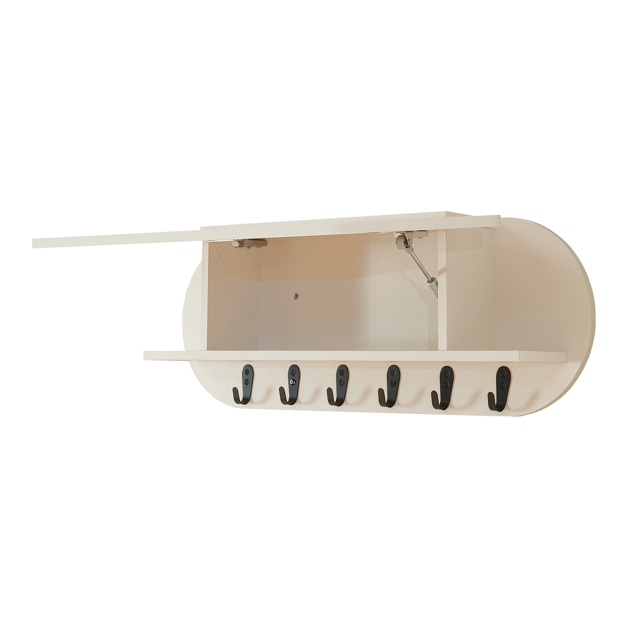 Appendiabiti da Parete Vilkön con Anta a Ribalta e Ganci 80 x 16 x 30 cm - Beige [en.casa]