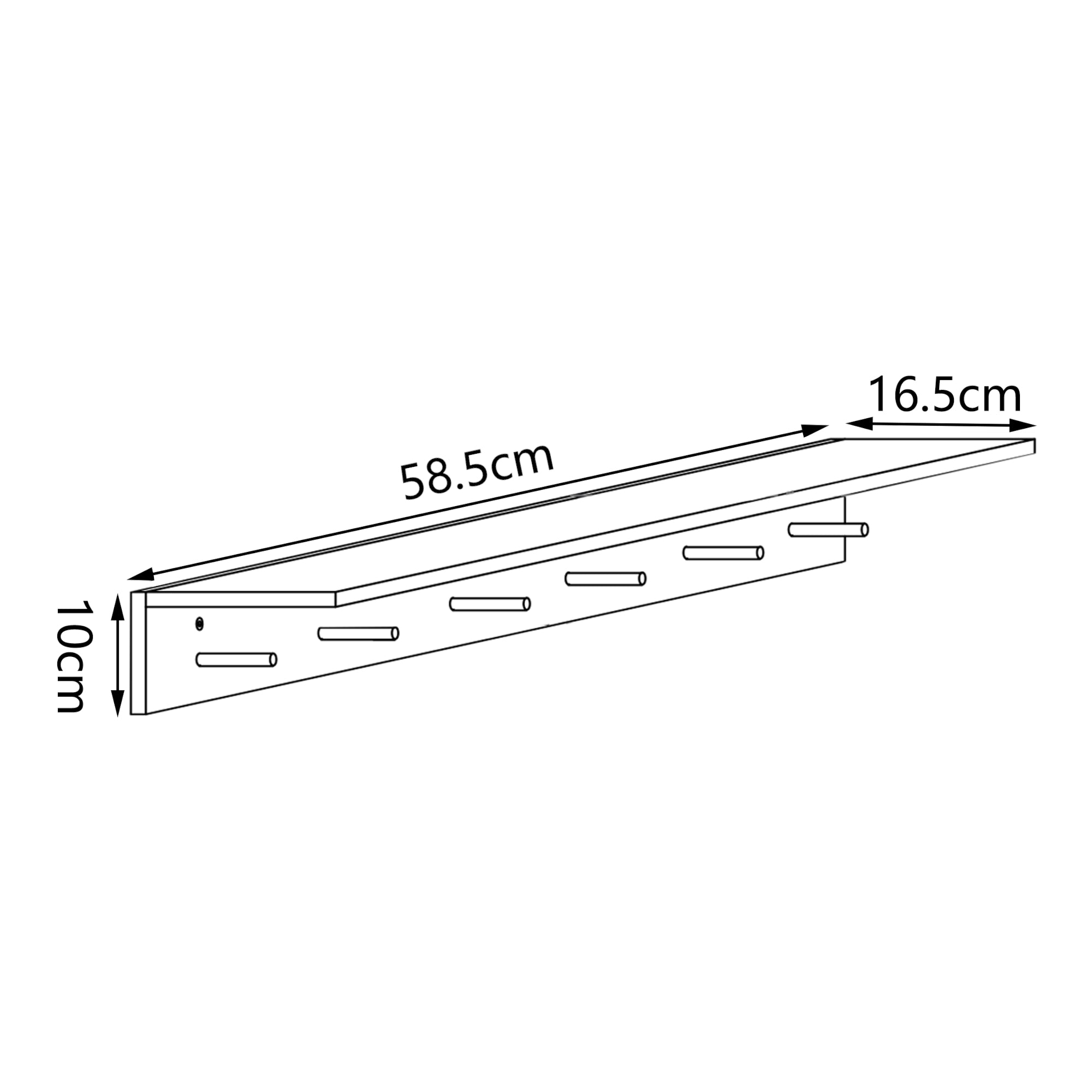 Appendiabiti da Parete Fjord con Mensola e Appendini a Stecche - Bambù Naturale [en.casa]
