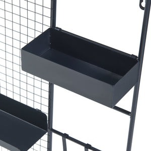 Bacheca Multifunzionale Westre 70 x 60 cm Metallo Nero [en.casa]