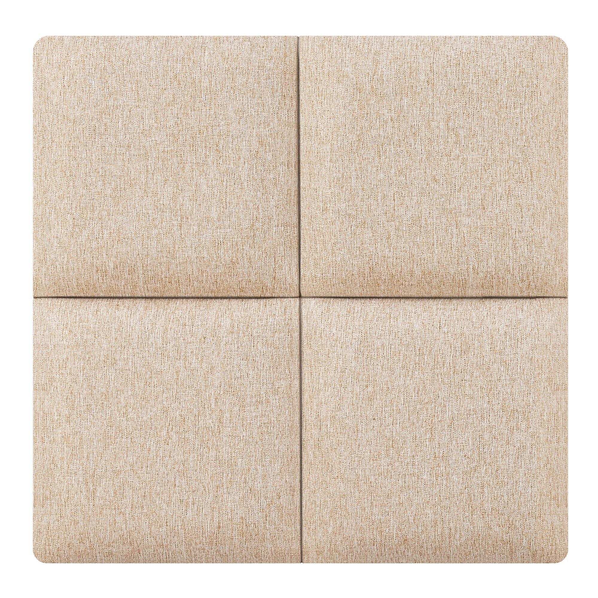 Set Carpino di 4 Pannelli Murali Imbottiti Rivestiti in Tessuto Beige 30x30 cm [neu.haus]