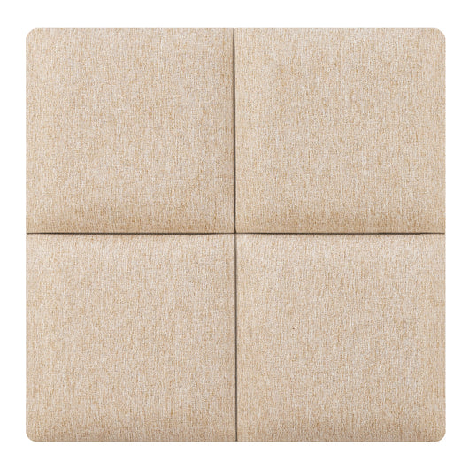 Set Carpino di 4 Pannelli Murali Imbottiti Rivestiti in Tessuto Beige 30x30 cm [neu.haus]