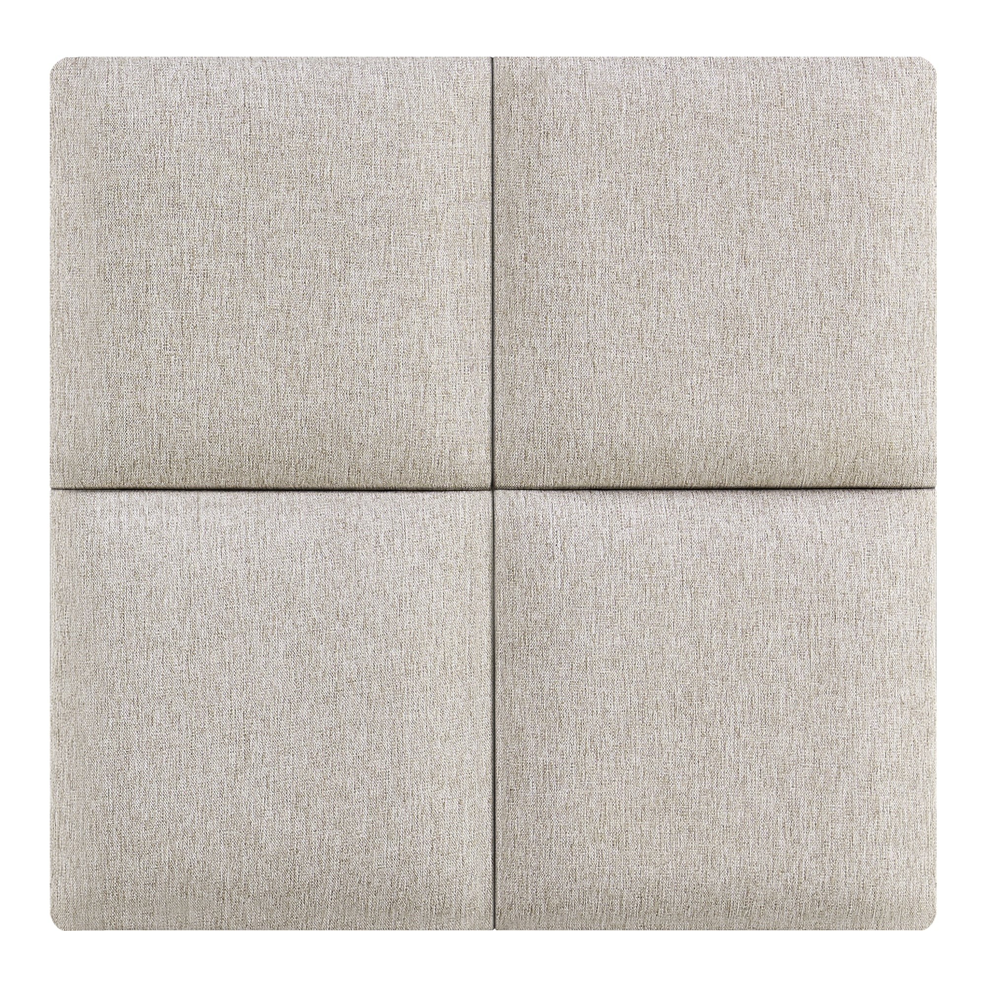 Set Carpino di 4 Pannelli Murali Imbottiti Rivestiti in Tessuto Grigio 30x30 cm [neu.haus]