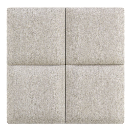 Set Carpino di 4 Pannelli Murali Imbottiti Rivestiti in Tessuto Grigio 30x30 cm [neu.haus]