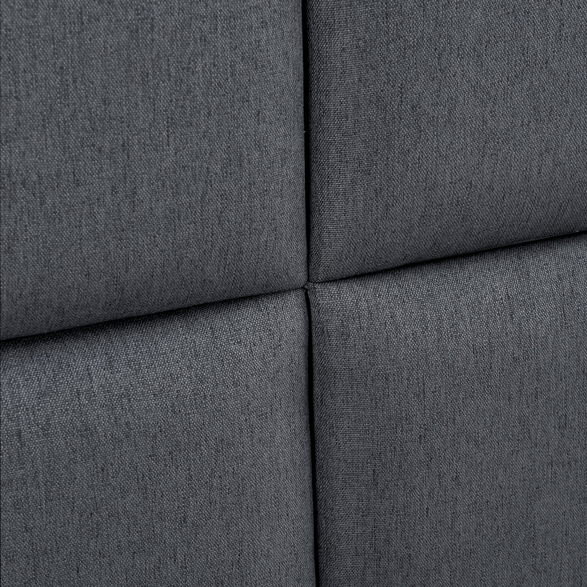 Set Carpino di 4 Pannelli Murali Imbottiti Rivestiti in Tessuto Grigio Scuro 30x30 cm [neu.haus]