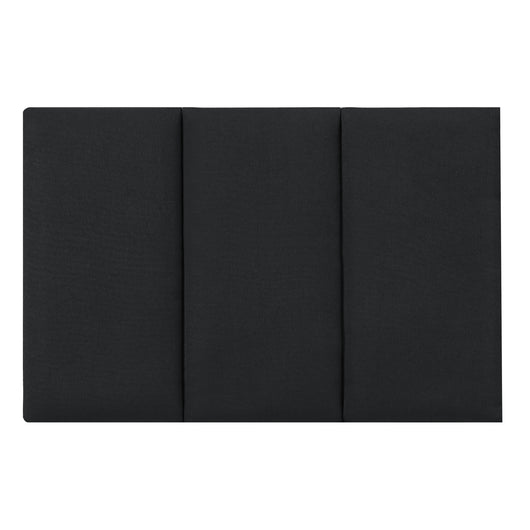 Set Carpino di 3 Pannelli Murali Imbottiti Rivestiti in Tessuto Nero 60x30 cm [neu.haus]