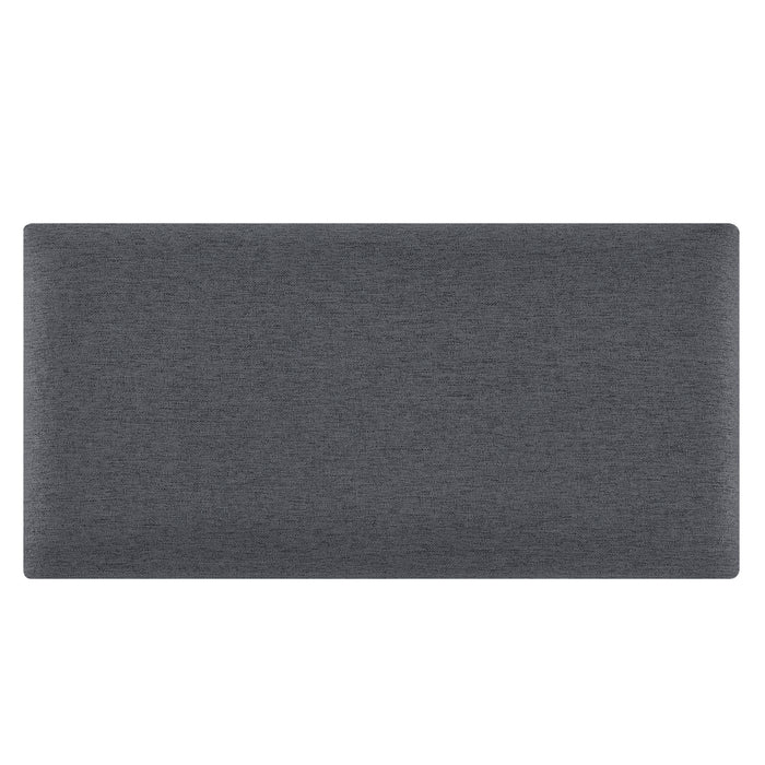 Set Carpino di 3 Pannelli Murali Imbottiti Rivestiti in Tessuto Grigio Scuro 60x30 cm [neu.haus]