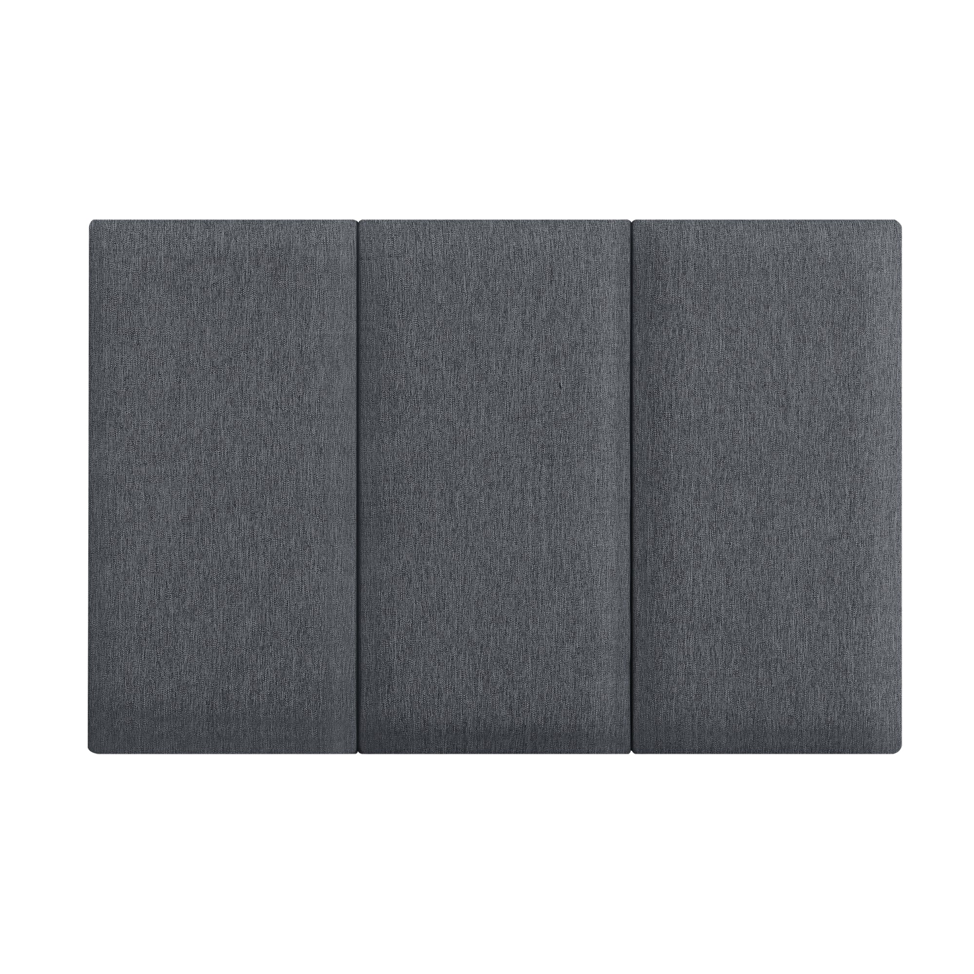 Set Carpino di 3 Pannelli Murali Imbottiti Rivestiti in Tessuto Grigio Scuro 60x30 cm [neu.haus]