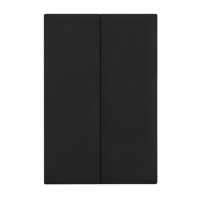 Set Carpino di 2 Pannelli Murali Imbottiti Rivestiti in Tessuto Nero 90x30 cm [neu.haus]