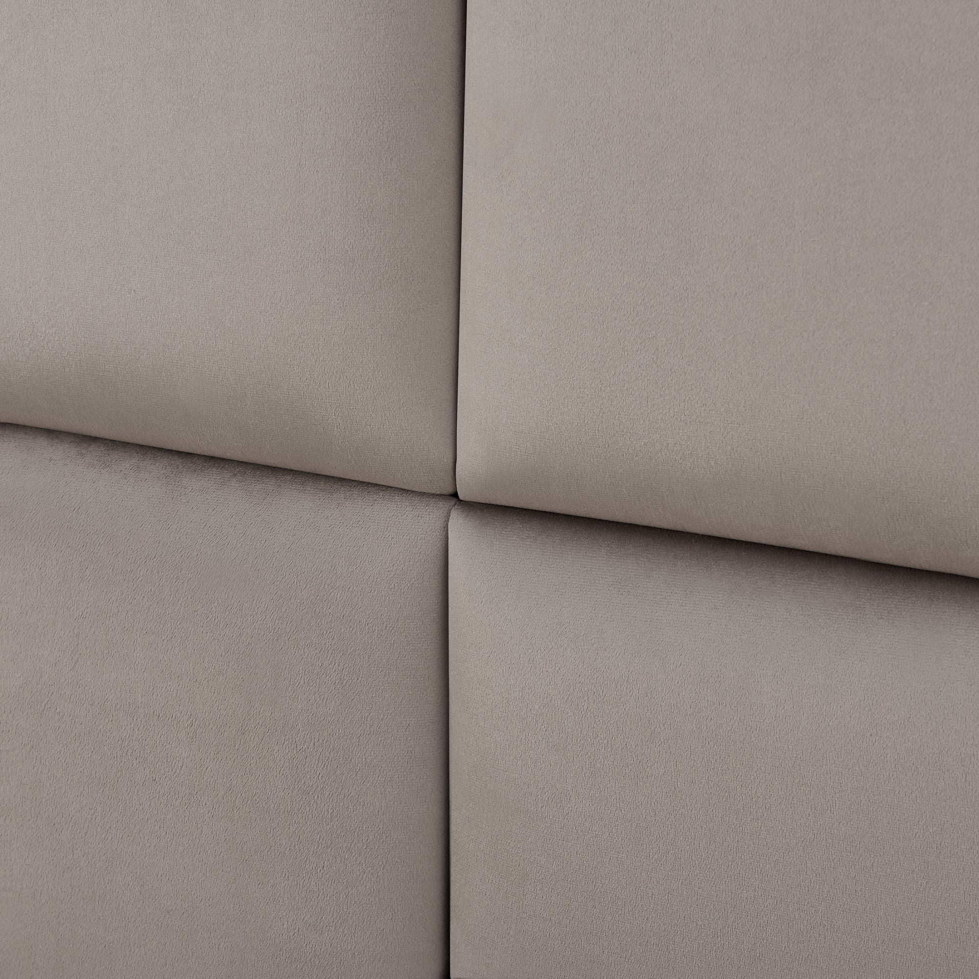 Set Carpino di 4 Pannelli Murali Imbottiti Rivestiti in Tessuto Velluto Grigio Chiaro 30x30 cm [neu.haus]