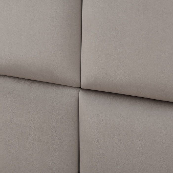 Set Carpino di 4 Pannelli Murali Imbottiti Rivestiti in Tessuto Velluto Grigio Chiaro 30x30 cm [neu.haus]