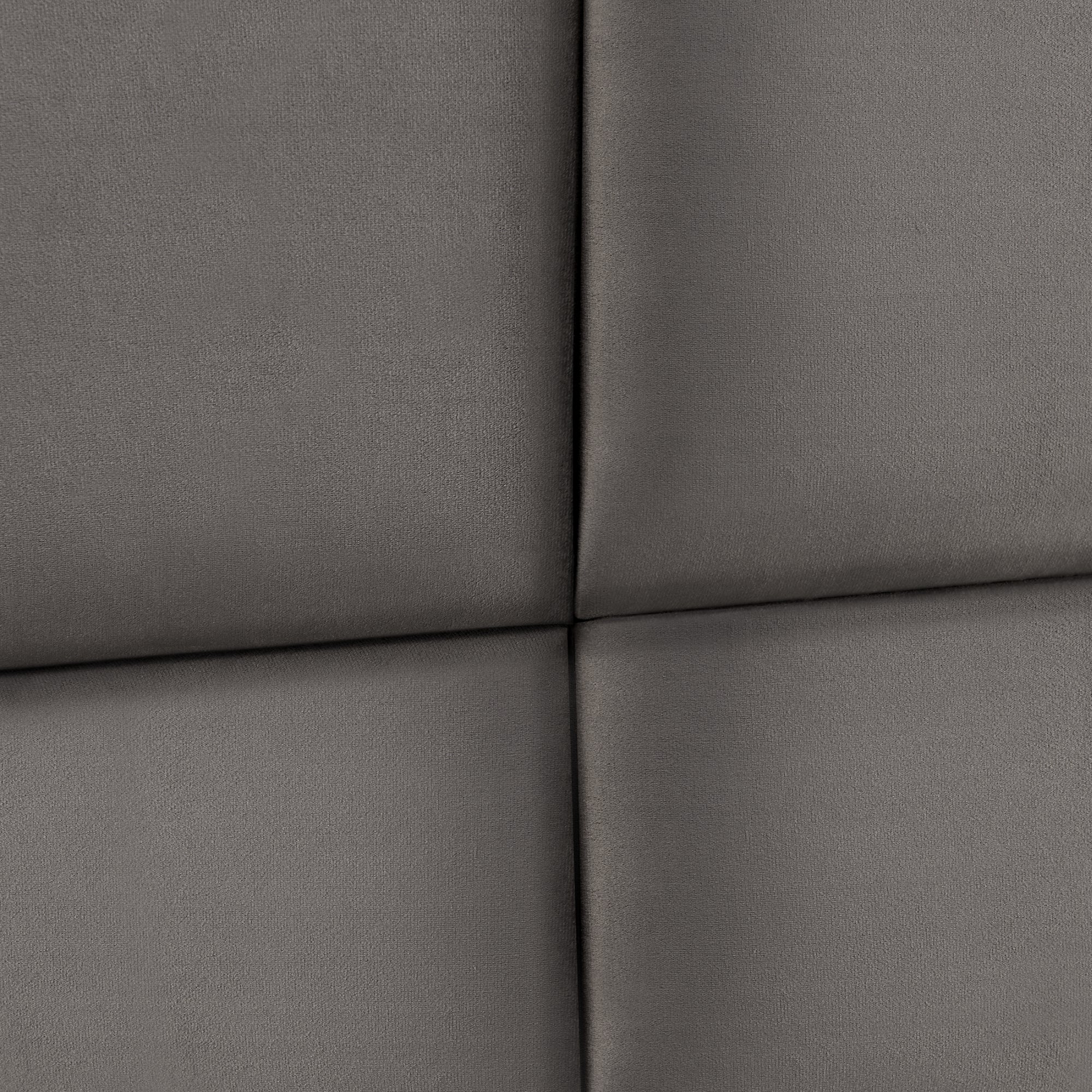 Set Carpino di 4 Pannelli Murali Imbottiti Rivestiti in Tessuto Velluto Grigio Scuro 30x30 cm [neu.haus]