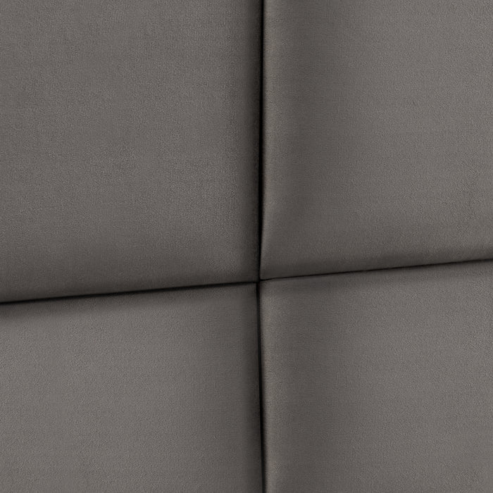 Set Carpino di 4 Pannelli Murali Imbottiti Rivestiti in Tessuto Velluto Grigio Scuro 30x30 cm [neu.haus]