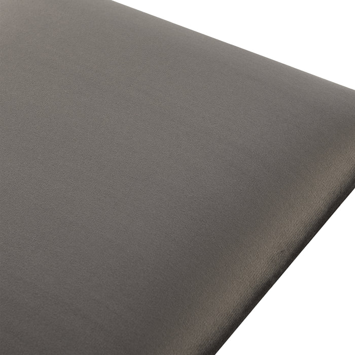 Set Carpino di 4 Pannelli Murali Imbottiti Rivestiti in Tessuto Velluto Grigio Scuro 30x30 cm [neu.haus]