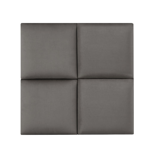 Set Carpino di 4 Pannelli Murali Imbottiti Rivestiti in Tessuto Velluto Grigio Scuro 30x30 cm [neu.haus]