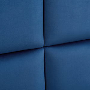 Set Carpino di 4 Pannelli Murali Imbottiti Rivestiti in Tessuto Velluto Blu Marino 30x30 cm [neu.haus]