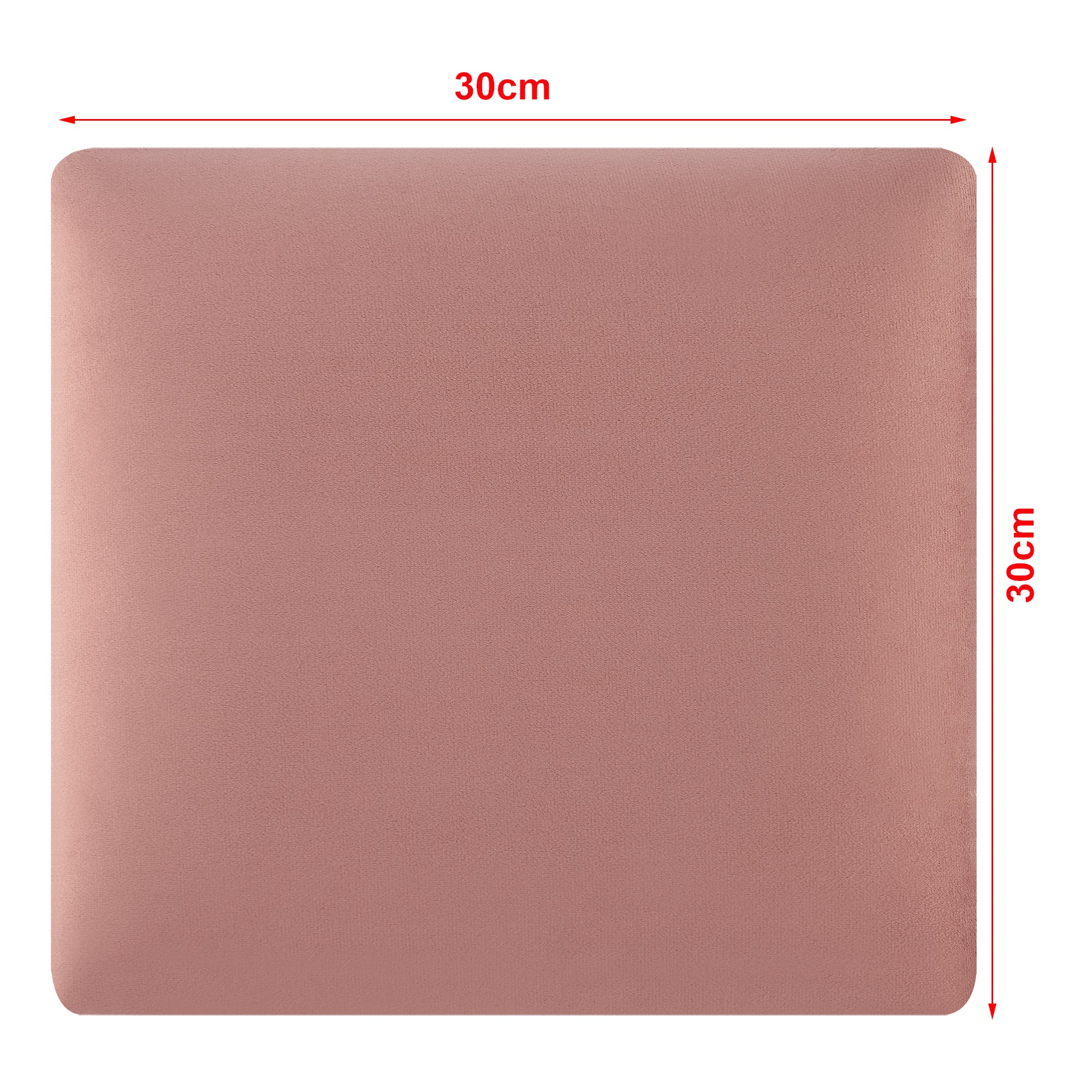 Set Carpino di 4 Pannelli Murali Imbottiti Rivestiti in Tessuto Velluto Rosa 30x30 cm [neu.haus]