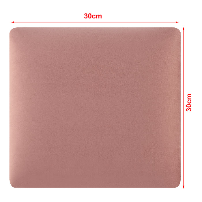 Set Carpino di 4 Pannelli Murali Imbottiti Rivestiti in Tessuto Velluto Rosa 30x30 cm [neu.haus]