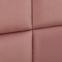 Set Carpino di 4 Pannelli Murali Imbottiti Rivestiti in Tessuto Velluto Rosa 30x30 cm [neu.haus]