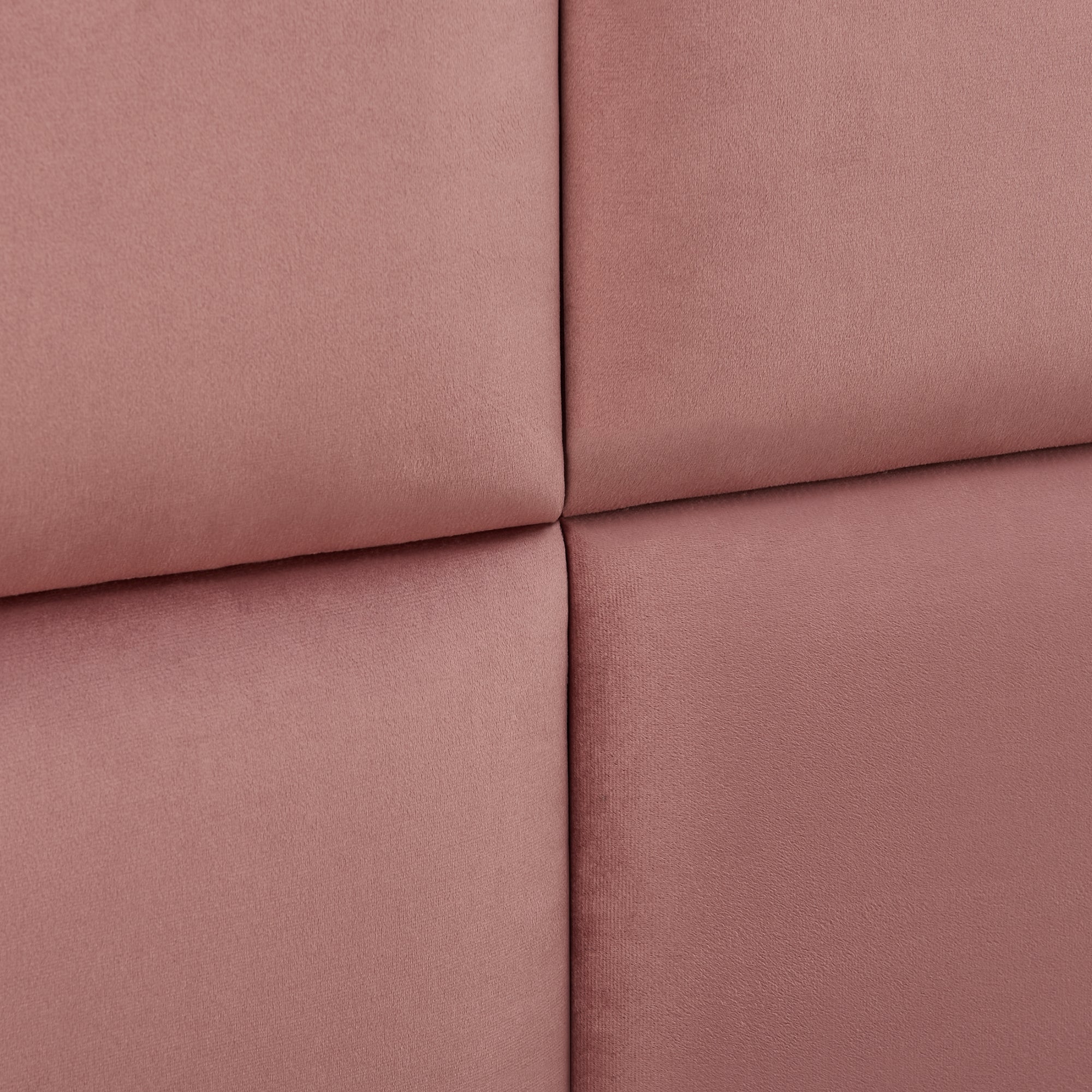 Set Carpino di 4 Pannelli Murali Imbottiti Rivestiti in Tessuto Velluto Rosa 30x30 cm [neu.haus]