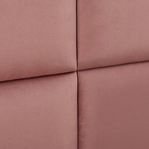 Set Carpino di 4 Pannelli Murali Imbottiti Rivestiti in Tessuto Velluto Rosa 30x30 cm [neu.haus]