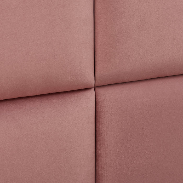 Set Carpino di 4 Pannelli Murali Imbottiti Rivestiti in Tessuto Velluto Rosa 30x30 cm [neu.haus]