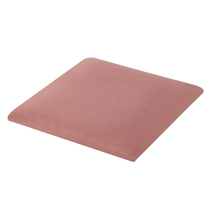 Set Carpino di 4 Pannelli Murali Imbottiti Rivestiti in Tessuto Velluto Rosa 30x30 cm [neu.haus]