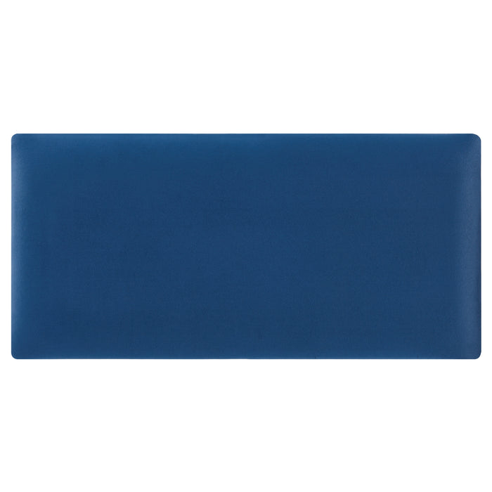 Set Carpino di 3 Pannelli Murali Imbottiti Rivestiti in Tessuto Velluto Blu Marino 60x30 cm [neu.haus]