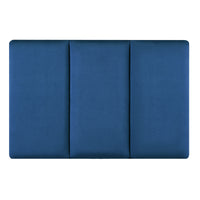 Set Carpino di 3 Pannelli Murali Imbottiti Rivestiti in Tessuto Velluto Blu Marino 60x30 cm [neu.haus]