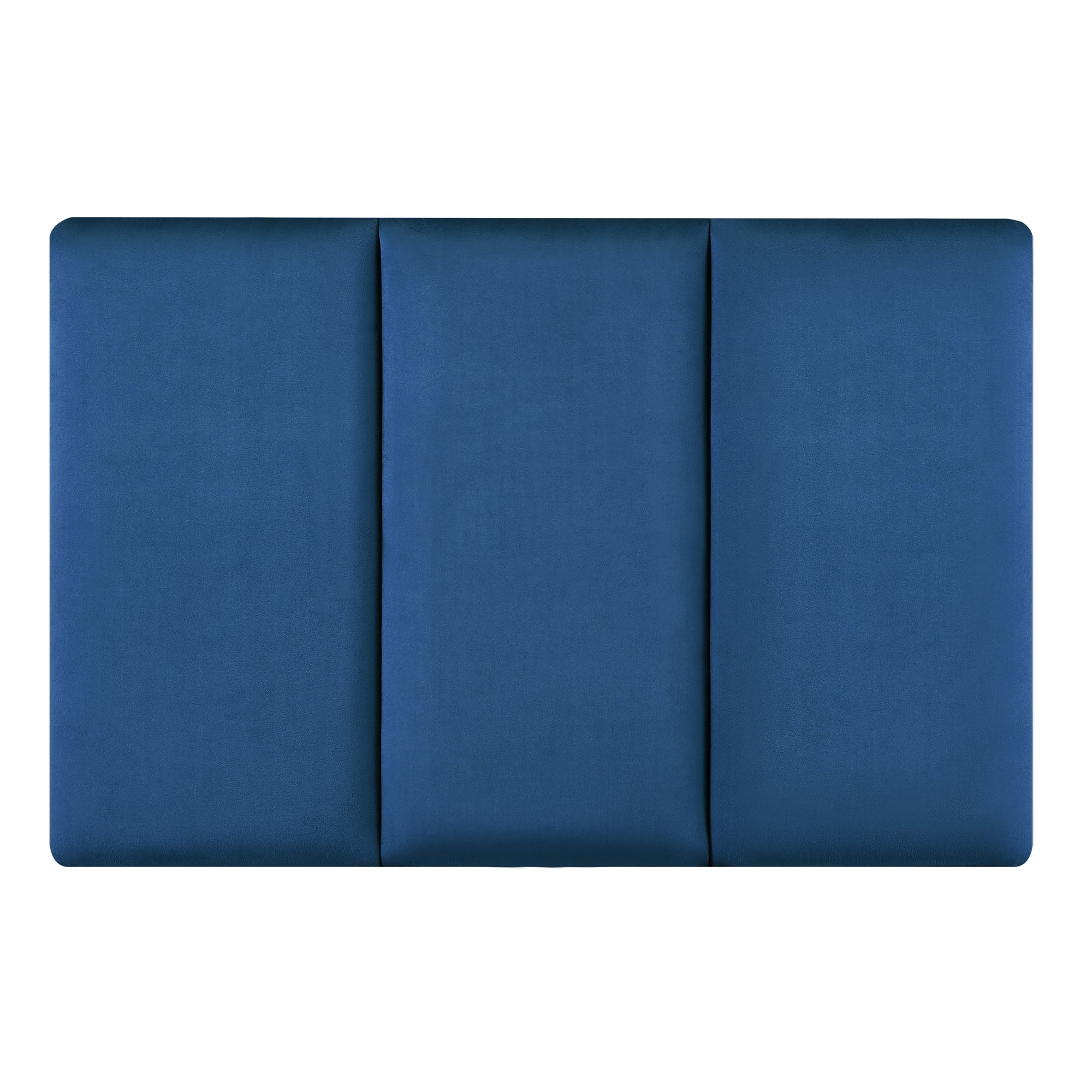 Set Carpino di 3 Pannelli Murali Imbottiti Rivestiti in Tessuto Velluto Blu Marino 60x30 cm [neu.haus]