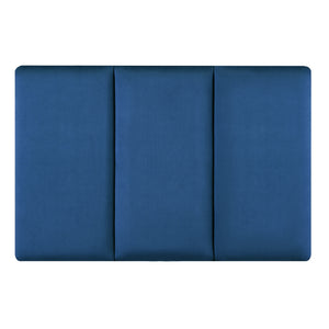 Set Carpino di 3 Pannelli Murali Imbottiti Rivestiti in Tessuto Velluto Blu Marino 60x30 cm [neu.haus]