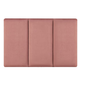 Set Carpino di 3 Pannelli Murali Imbottiti Rivestiti in Tessuto Velluto Rosa 60x30 cm [neu.haus]