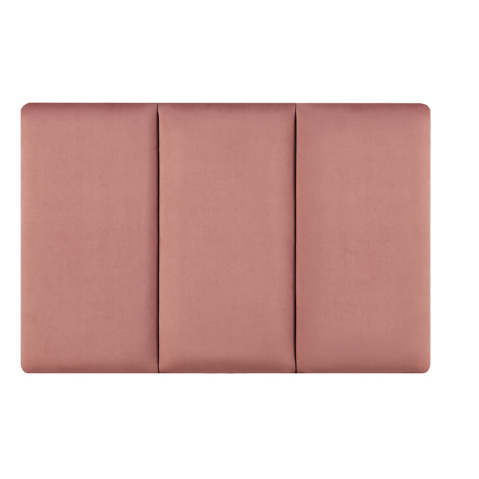 Set Carpino di 3 Pannelli Murali Imbottiti Rivestiti in Tessuto Velluto Rosa 60x30 cm [neu.haus]
