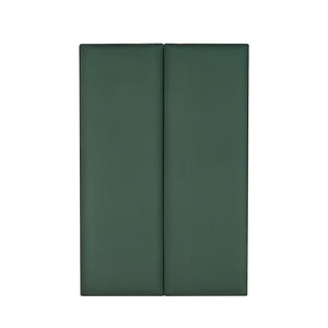Set Carpino di 2 Pannelli Murali Imbottiti Rivestiti in Tessuto Velluto Verde Scuro 90x30 cm [neu.haus]