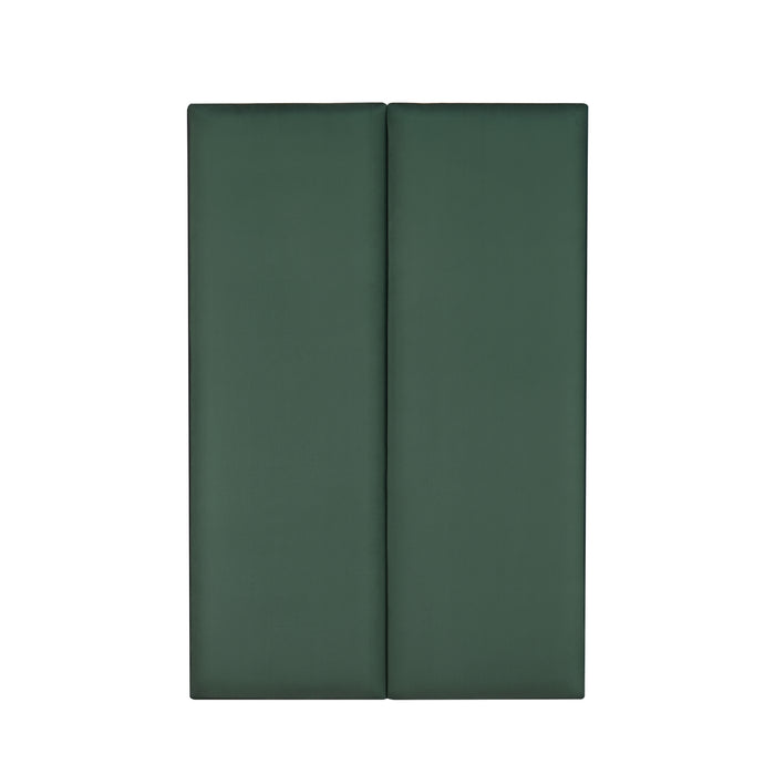 Set Carpino di 2 Pannelli Murali Imbottiti Rivestiti in Tessuto Velluto Verde Scuro 90x30 cm [neu.haus]