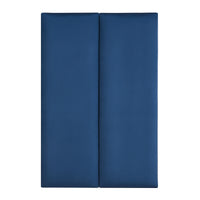 Set Carpino di 2 Pannelli Murali Imbottiti Rivestiti in Tessuto Velluto Blu Marino 90x30 cm [neu.haus]